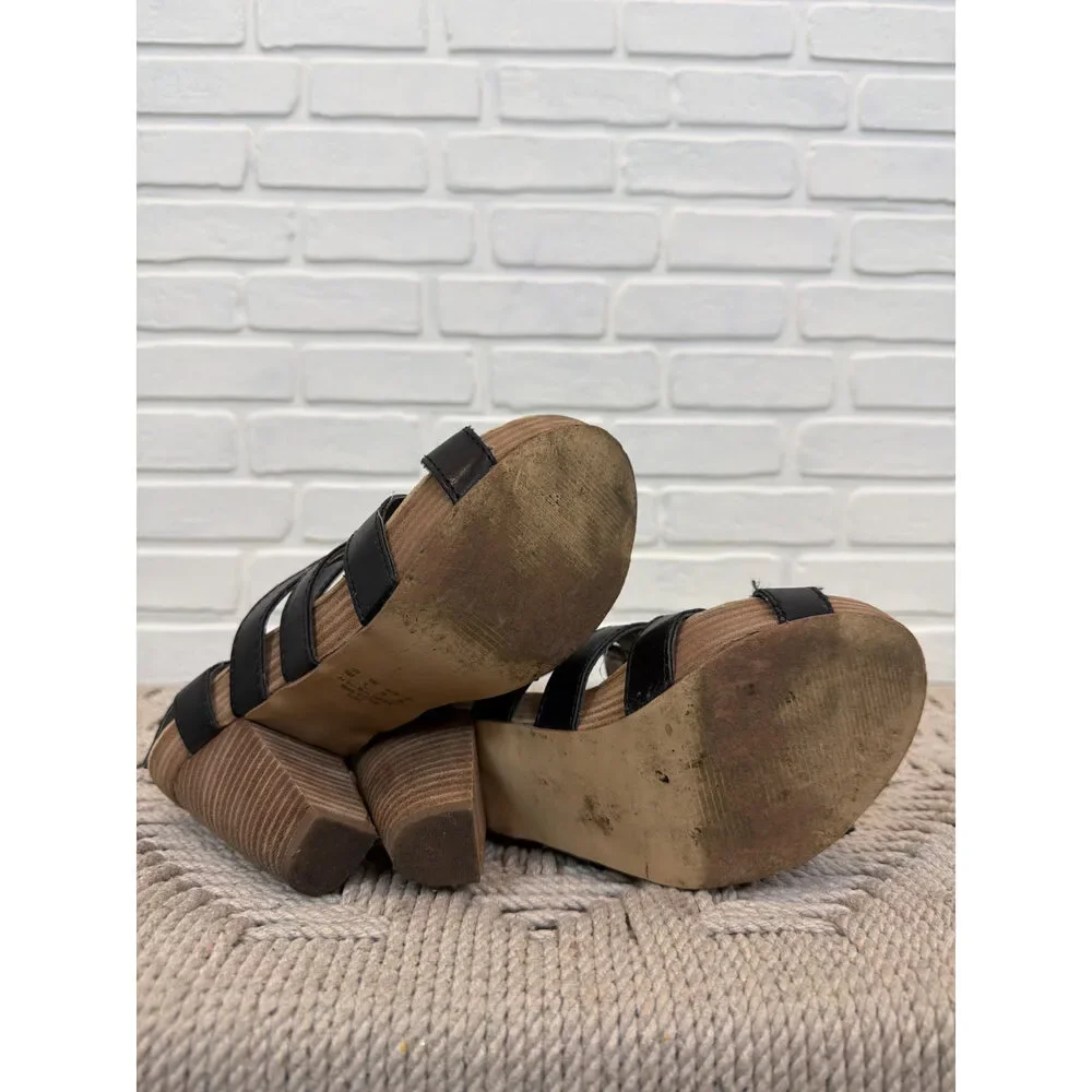 Carlos by Carlos Santana Strappy Platform Heels Black Size 6